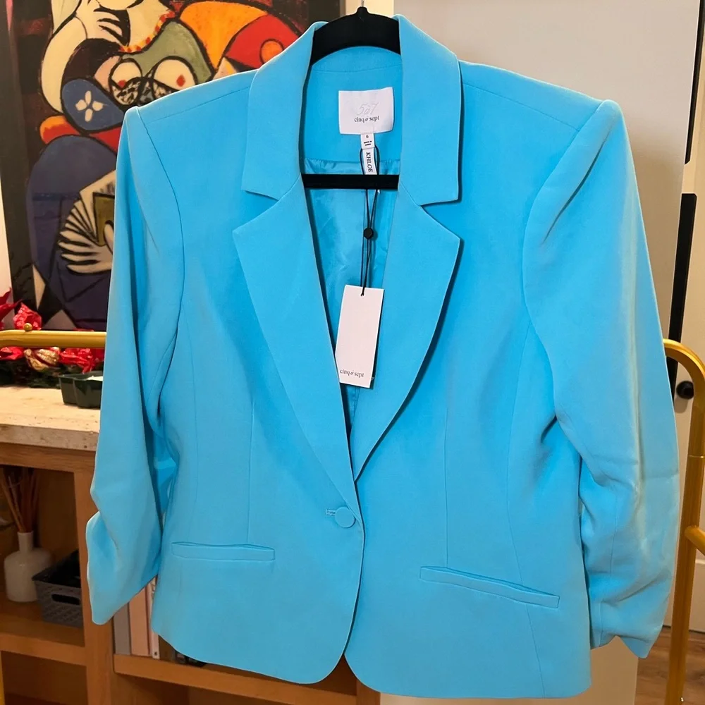 NEW WITH TAGS! Cinq a Sept Petite Khloe Blazer in Cyan - Picture 5 of 9
